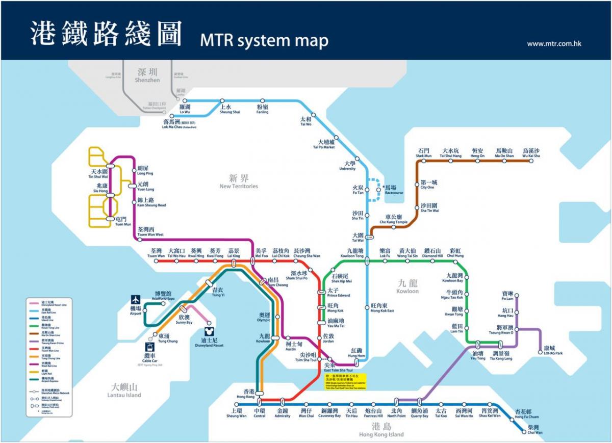 ہانگ کانگ ٹیوب نقشہ