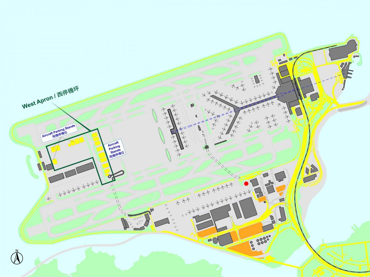 ہانگ کانگ کے بین الاقوامی ہوائی اڈے کا نقشہ
