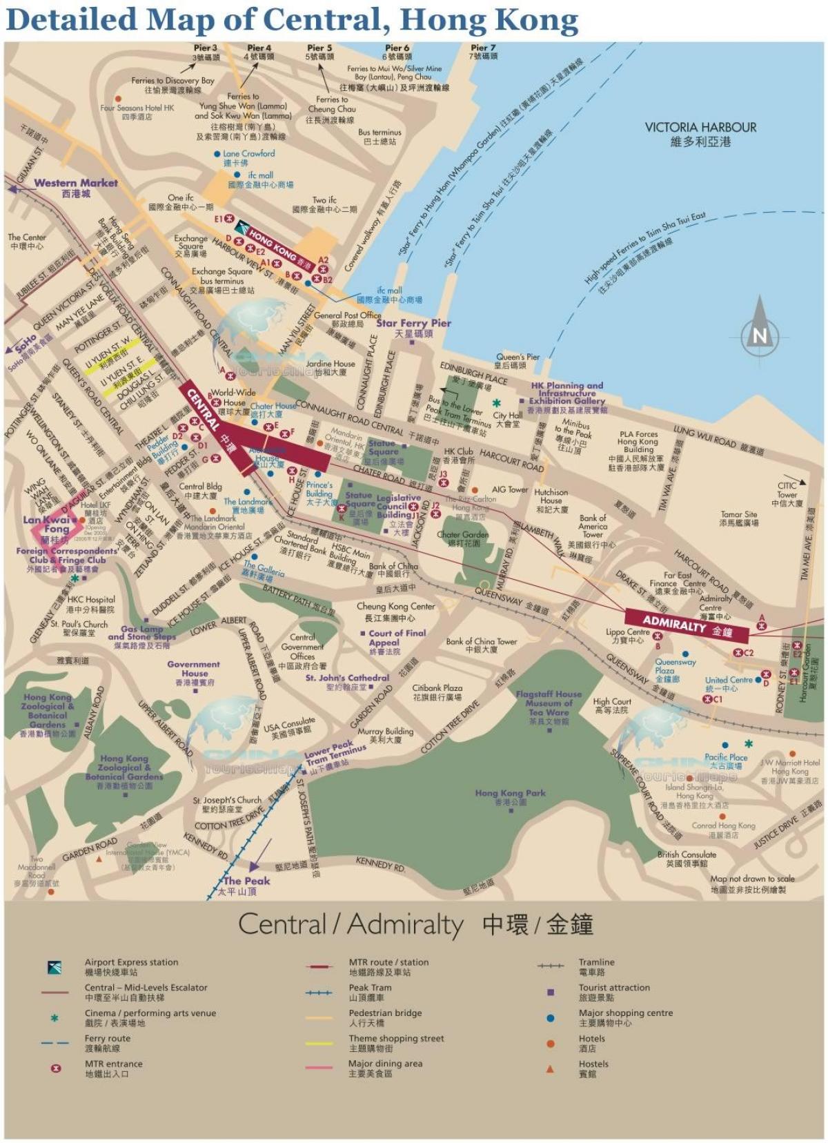 ہانگ کانگ کے مرکزی نقشہ