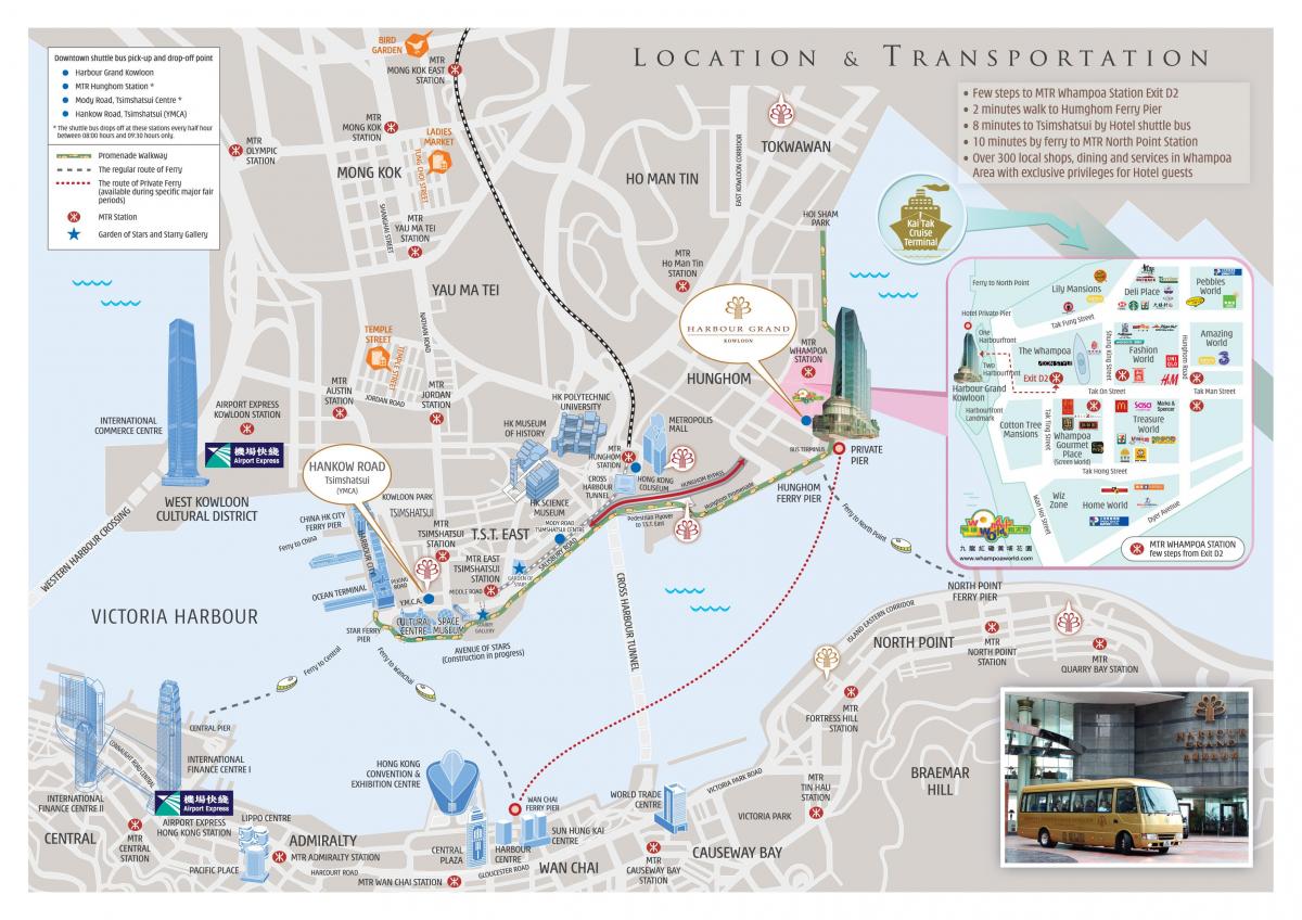 MTR کان خلیج اسٹیشن کا نقشہ
