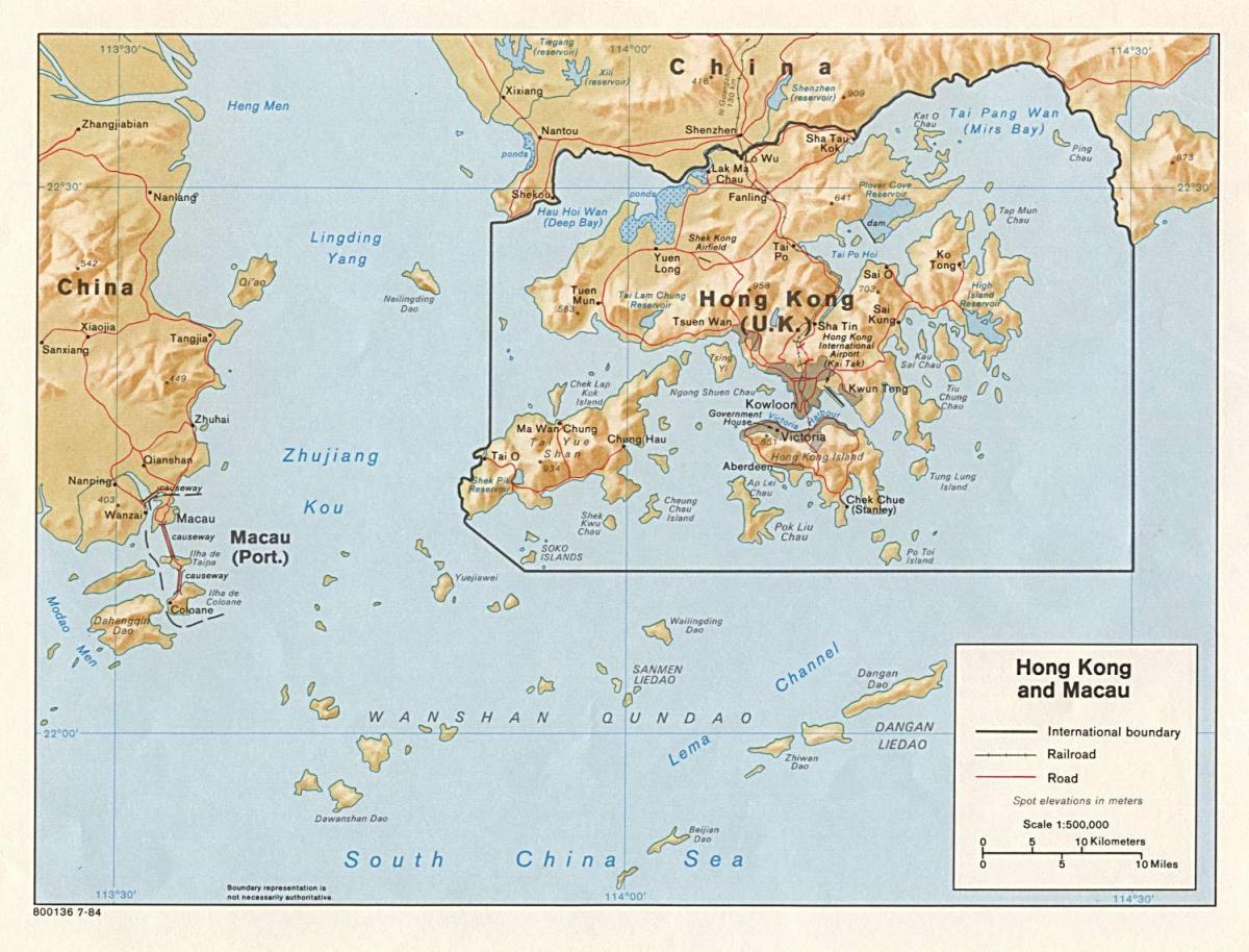 نقشہ کے ہانگ کانگ اور مکاؤ