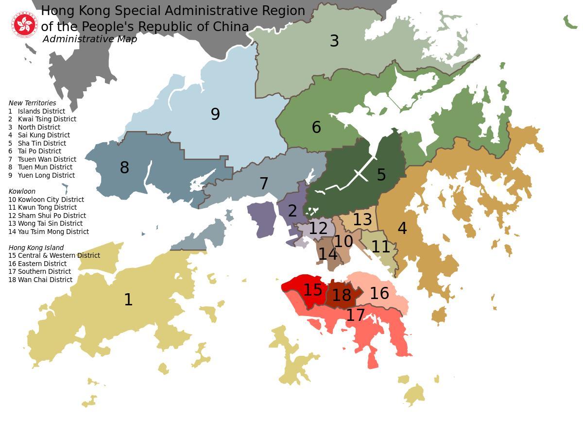 نقشہ ہانگ کانگ کے محلوں