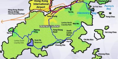 Lantau جزیرہ ہانگ کانگ کا نقشہ