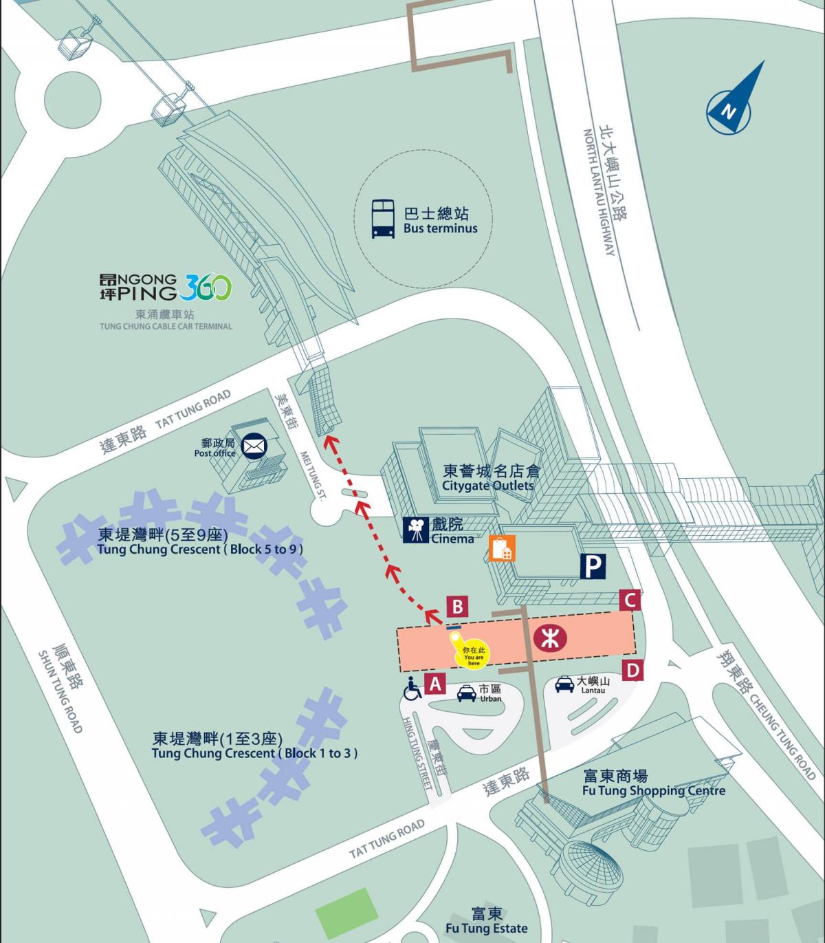Tung Chung لائن MTR نقشہ