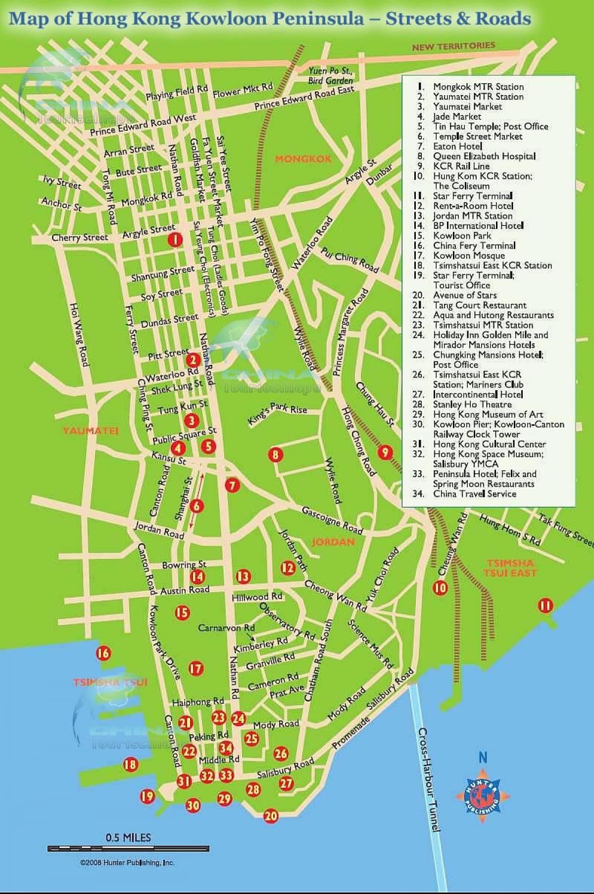 نقشہ کے ناتھن روڈ ہانگ کانگ
