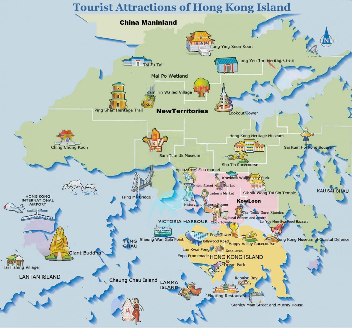 چوٹی ہانگ کانگ کا نقشہ