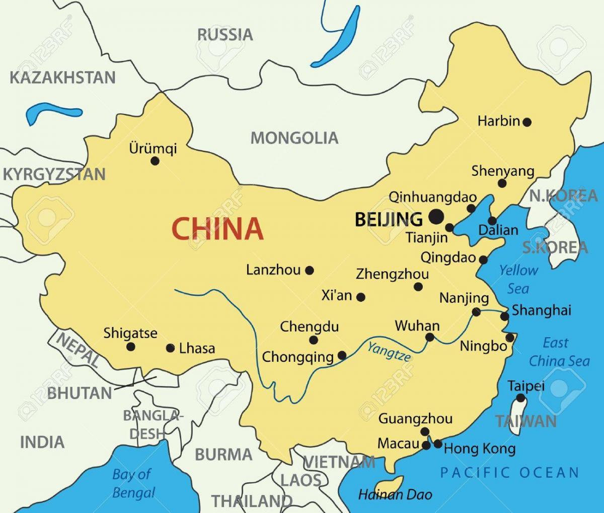 کا نقشہ تائیوان اور ہانگ کانگ