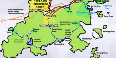 Lantau جزیرہ ہانگ کانگ کا نقشہ
