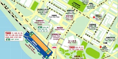 Tsuen وان مغرب اسٹیشن کا نقشہ